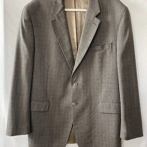 Chaps Ralph Lauren Mens Gray Houndstooth Print Sport Coat Suit Blazer Size 46 R